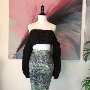 ASOS Long Sleeve Off Shoulder Crop Top